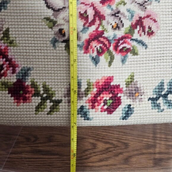 Vintage Floral Needlepoint Handbag Metal Frame Elegant Unique Granny 1960s - Picture 15 of 16